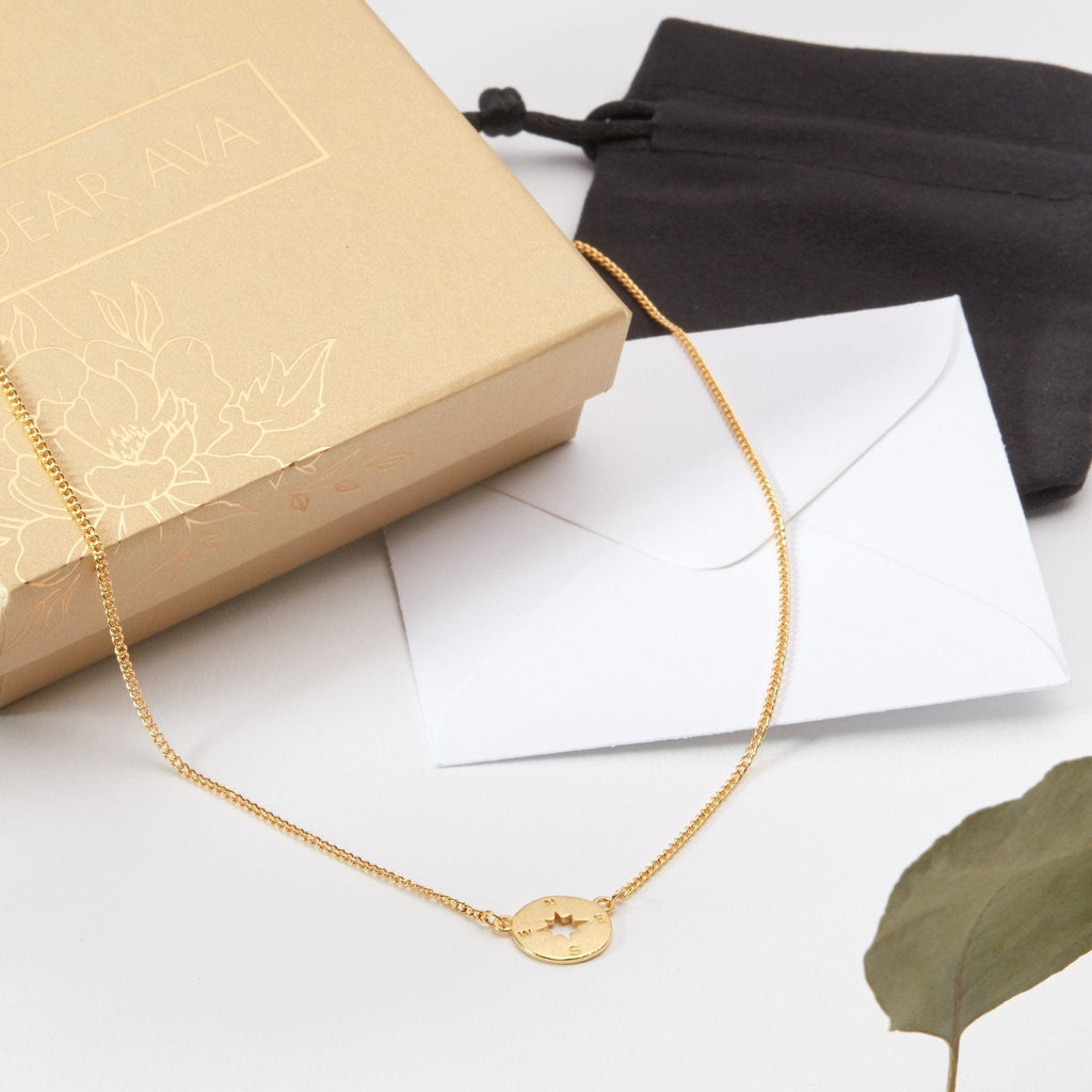 Gold Compass Necklace